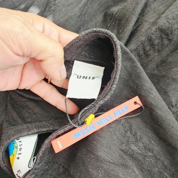 UNIF THE NETTO MAXI SKIRT BLACK BLEND OF LINEN & RAYON LOW RISE NWT SZ MEDIUM - Picture 5 of 15